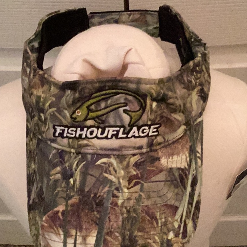 🎣NWT FUN Fishouflage Fishing Camo Visor Must Have For Every Fisherman or Women🎣